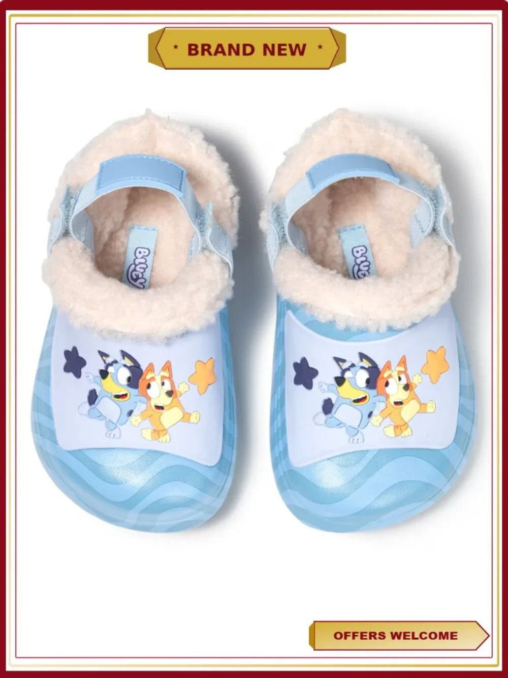 Bluey Toddler Boys Faux Fur Lined Clog
